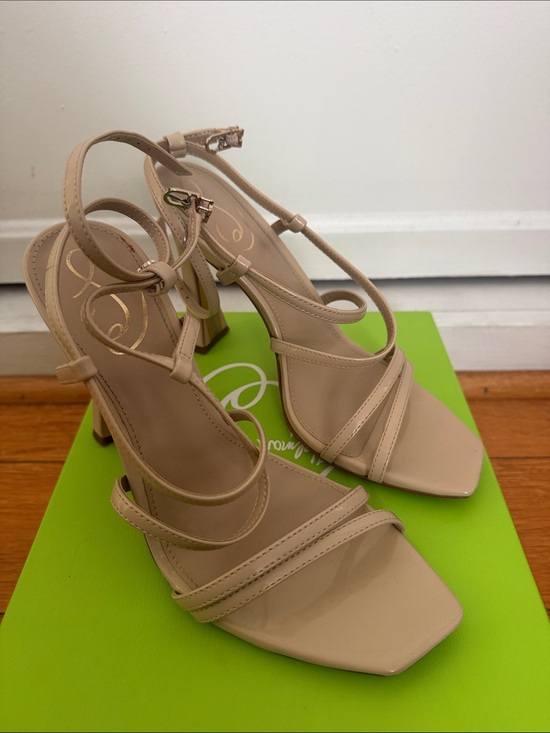 Sam Edelman Shoes - Sam Edelman Beige Strappy Mid Heel Sandals